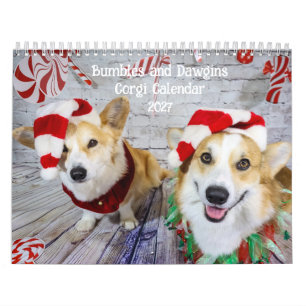 Calendário de Corgi Bumbles e Dawgins 2027