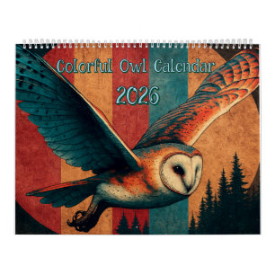 Calendário de Coruja Colorido 2026
