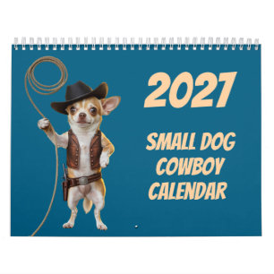 Calendário de Cowboy de Cachorro Pequeno 2027