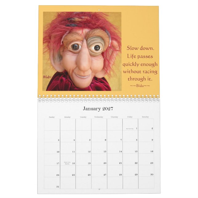 Calendário de Crazies 2012 do Stir com conselho (Jan 2027)