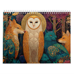 Calendário de Criaturas do Whimsical Woodland