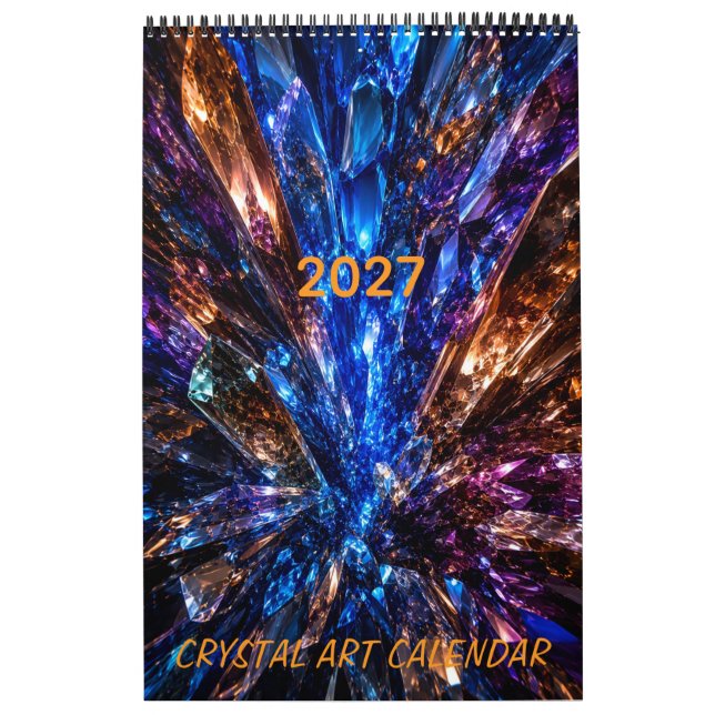 Calendário de Cristal de Luxo em 3D Profundo 2027 (Capa)