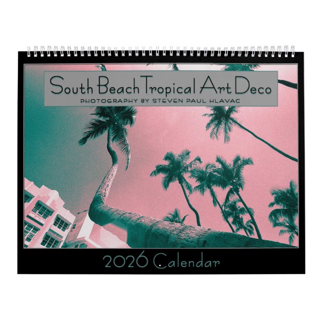 Calendário de Deco de Arte Tropical de South Beach (Capa)
