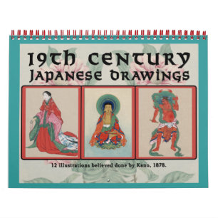 Calendário de Desenhos Japoneses do Século XIX
