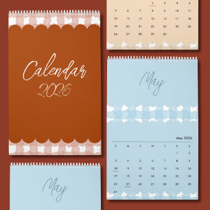 Calendário de Design Brilhante, Alegre e Adorável