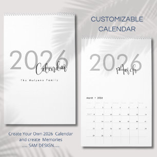 Calendário de Design de Luxo Simples