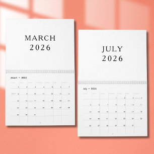 Calendário de Design de Luxo Simples