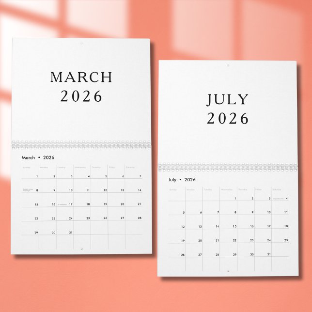 Calendário de Design de Luxo Simples (Criador carregado)