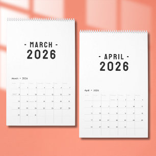 Calendário de Design de Luxo Simples
