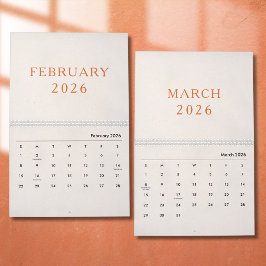 Calendário de Design de Luxo Simples