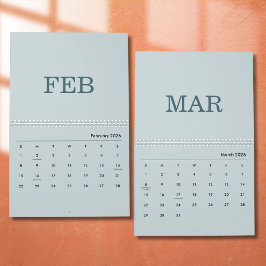 Calendário de Design de Luxo Simples