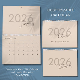 Calendário de Design Luxuoso Simples