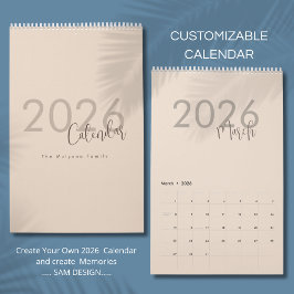 Calendário de Design Luxuoso Simples