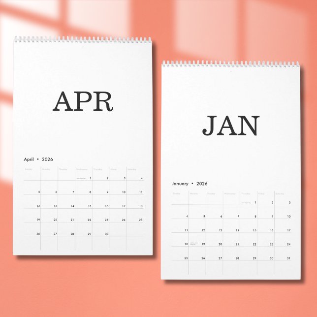 Calendário de Design Luxuoso Simples (Criador carregado)
