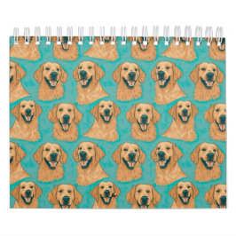 Calendário de desktop do ouro Retriever