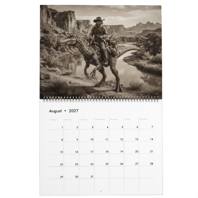 Calendário de Dinossauro Caubói Alienígena do Velh (Ago 2027)