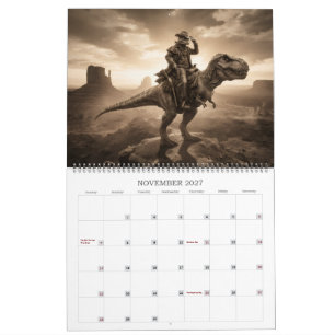 Calendário de Dinossauro Caubói Alienígena do Velh