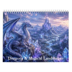 Calendário de Dragões e Paisagens Mágicas