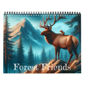 Calendário de Duas Páginas Amigos da Floresta