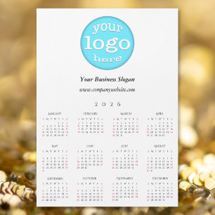 Calendário de escritório de 2026 com logotipo come