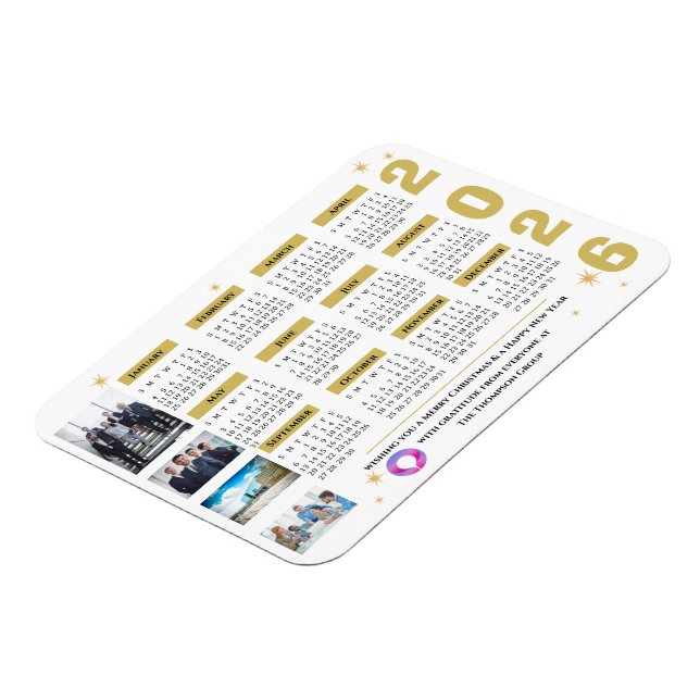 Calendário de Estrelas Corporativas Ímã com Logoti (Left Side)