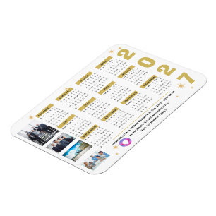 Calendário de Estrelas Corporativas Ímã com Logoti