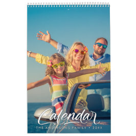 Calendário de Família com Fotos Moderno e Elegante