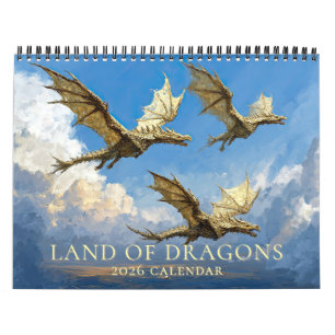 Calendário de Fantasia de Arte de Dragão Épico