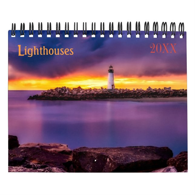 Calendário de Farol Personalizado|Texto de Ano Edi (Capa)