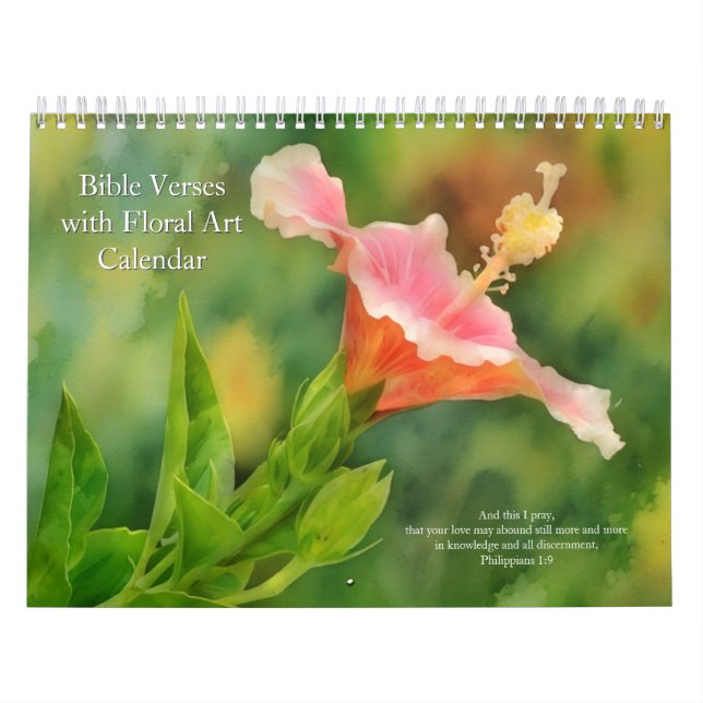 Calendário de Fé com Versículos Bíblicos e Arte Fl (Capa)