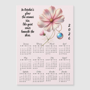 Calendário de Flor de Nascimento de Outubro e Pedr