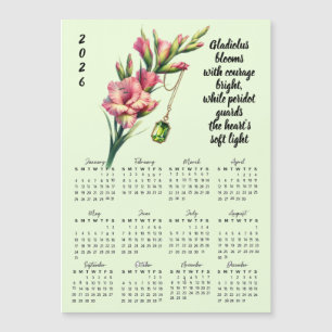 Calendário de Flor e Pedra de Nascimento de Agosto