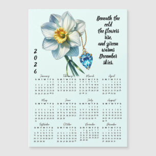 Calendário de Flor e Pedra de Nascimento de Dezemb