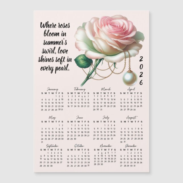 Calendário de Flor e Pedra de Nascimento de Junho (Frente)