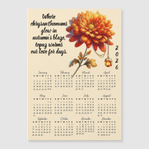 Calendário de Flor e Pedra de Nascimento de Novemb