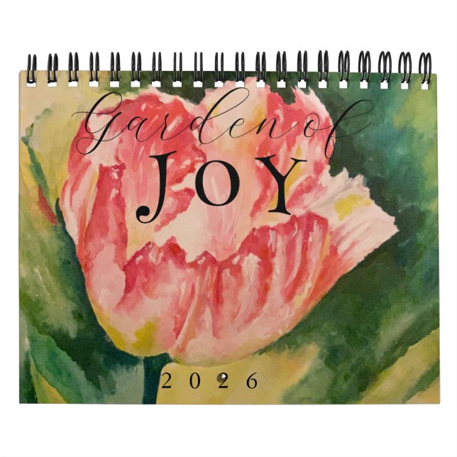 Calendário de Flores em Aquarela de 12 Meses em Du (Capa)