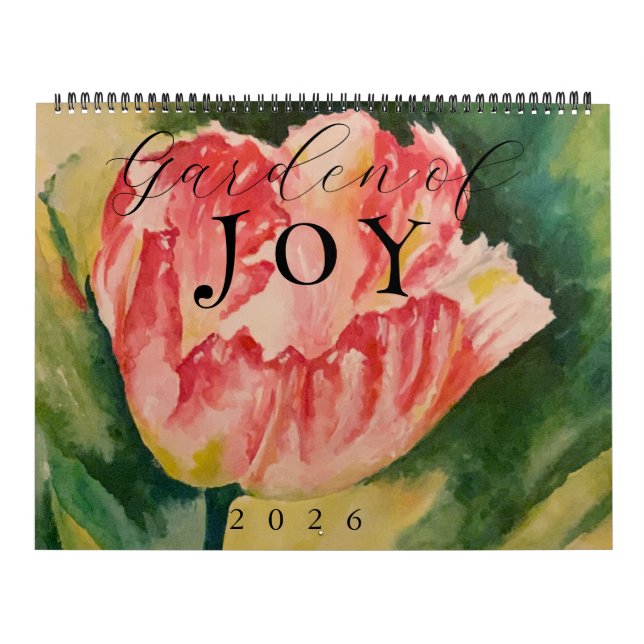 Calendário de Flores em Aquarela de 12 Meses em Du (Capa)