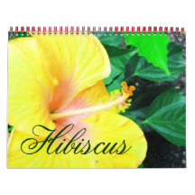 Calendário de Flores Tropicais de Hibisco