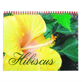 Calendário de Flores Tropicais de Hibisco