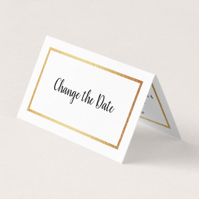 Calendário de Folha Ouro Moderno Altere O Cartão d (Frente)