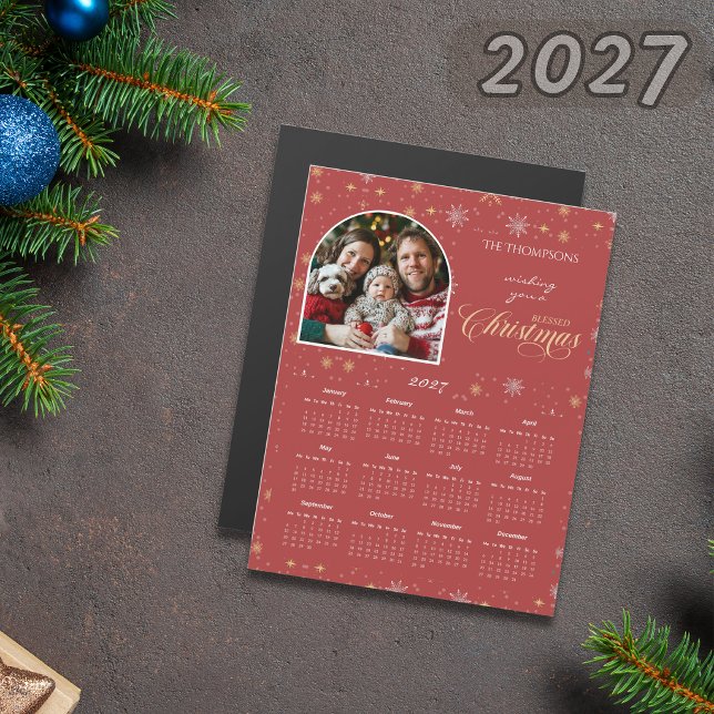 Calendário de Foto de Floco de Neve Vermelho Moder (Criador carregado)
