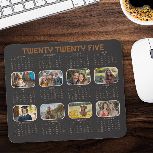 Calendário de Fotos 2025 Ano Completo Mousepad Pre