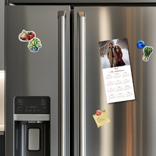 Calendário de Fotos Clássico 2025 Vermelho/Branco 