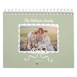 Calendário de Fotos com Laço de Fita de Retrato de