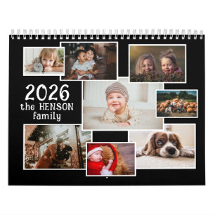 Calendário de Fotos da Família 2025 com 12 Fotos M