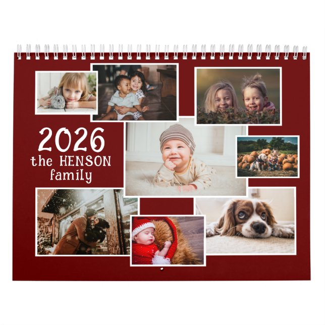 Calendário de Fotos da Família 2026 com 12 Fotos M (Capa)