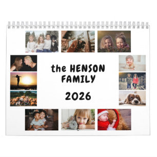 Calendário de Fotos da Família 2026 Mensal 12 Foto