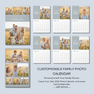 Calendário de Fotos da Família 2026 – Um Ano Cheio