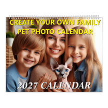 Calendário de Fotos da Família de Animais de Estim