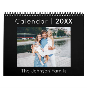Calendário de Fotos da Família Minimalista Moderna